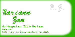 mariann zam business card